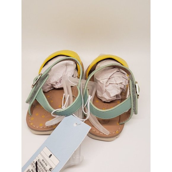 NWT Cat & Jack Baby Girls Size 8 Yellow & Sage Green Sandals - Picture 3 of 5